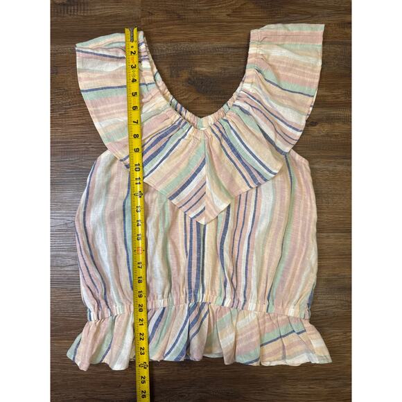 Ava James Striped shirt size MED linen and rayon - Picture 5 of 6